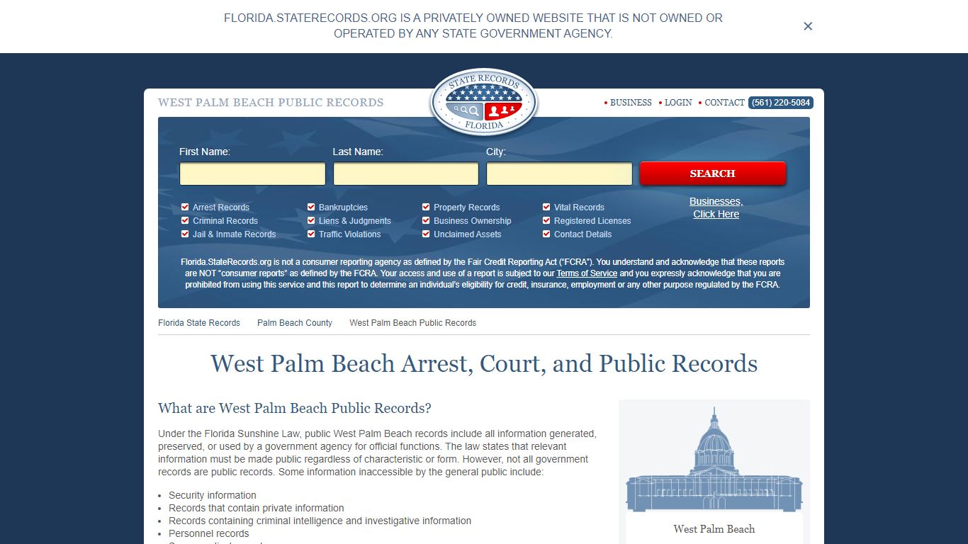 West Palm Beach Arrest and Public Records | Florida.StateRecords.org